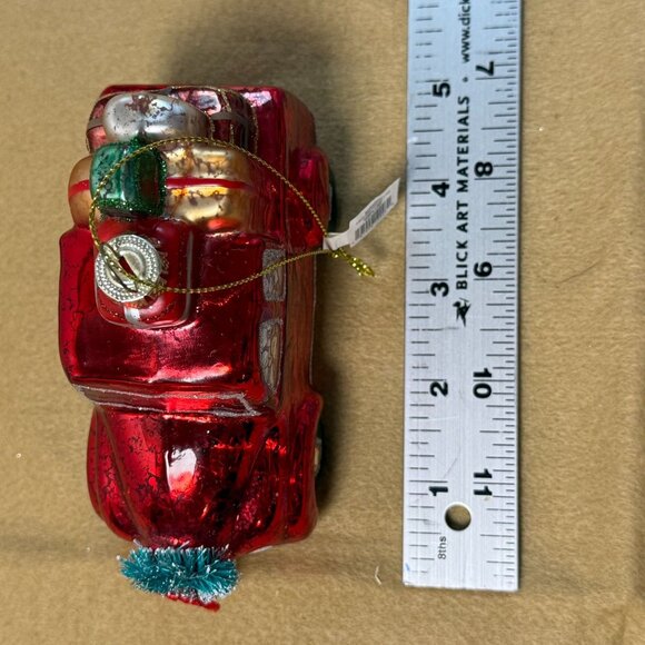 Vintage-Style Red Glass Truck Christmas Ornament Tree Creative Co-Op Farmhouse - Picture 8 of 8